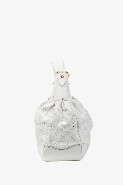 Louis Vuitton Solar GM White Mahina Perforated Leather Hobo