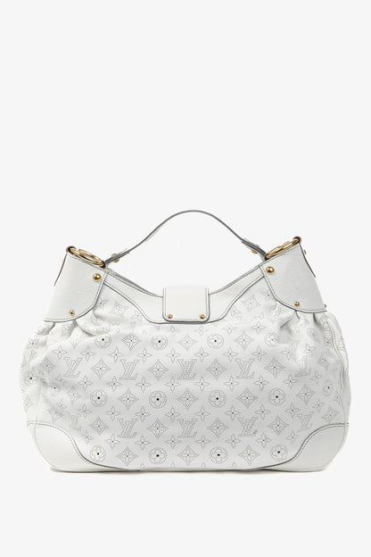 Louis Vuitton Solar GM White Mahina Perforated Leather Hobo