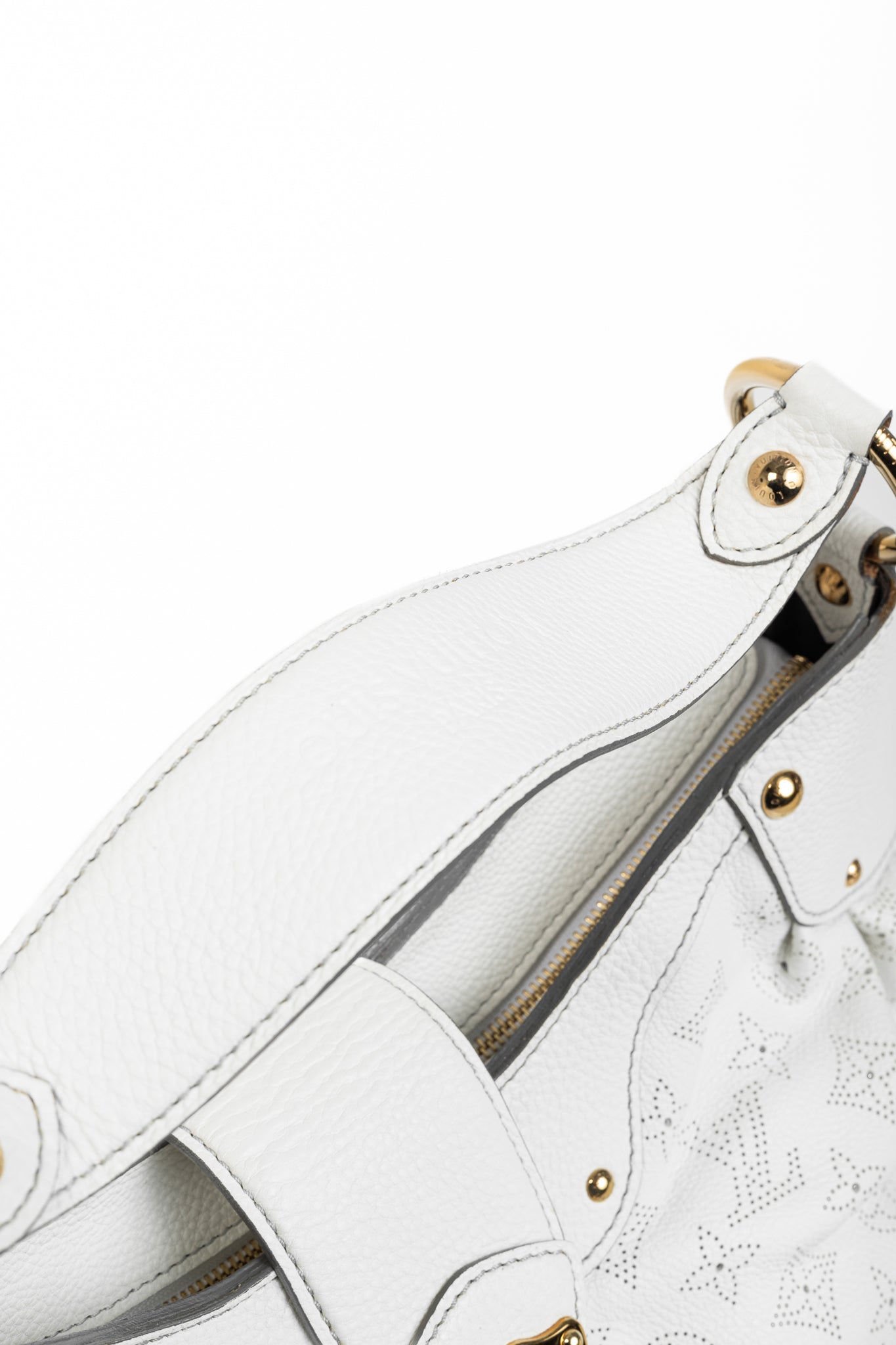 Louis Vuitton Solar GM White Mahina Perforated Leather Hobo