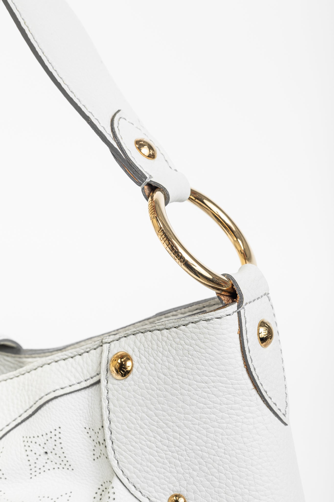 Louis Vuitton Solar GM White Mahina Perforated Leather Hobo