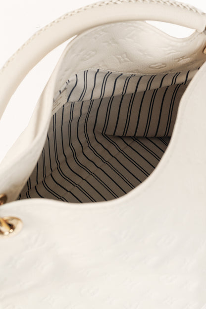 Louis Vuitton Artsy MM Creme Empreinte Leather Hobo Bag