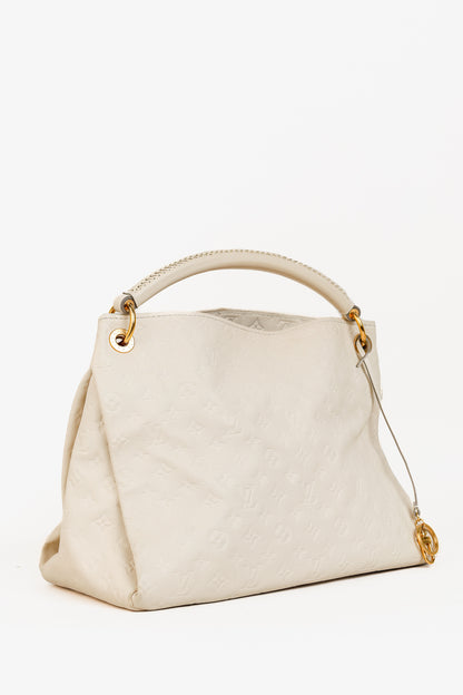 Louis Vuitton Artsy MM Creme Empreinte Leather Hobo Bag
