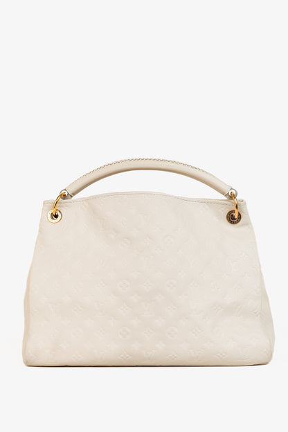 Louis Vuitton Artsy MM Creme Empreinte Leather Hobo Bag