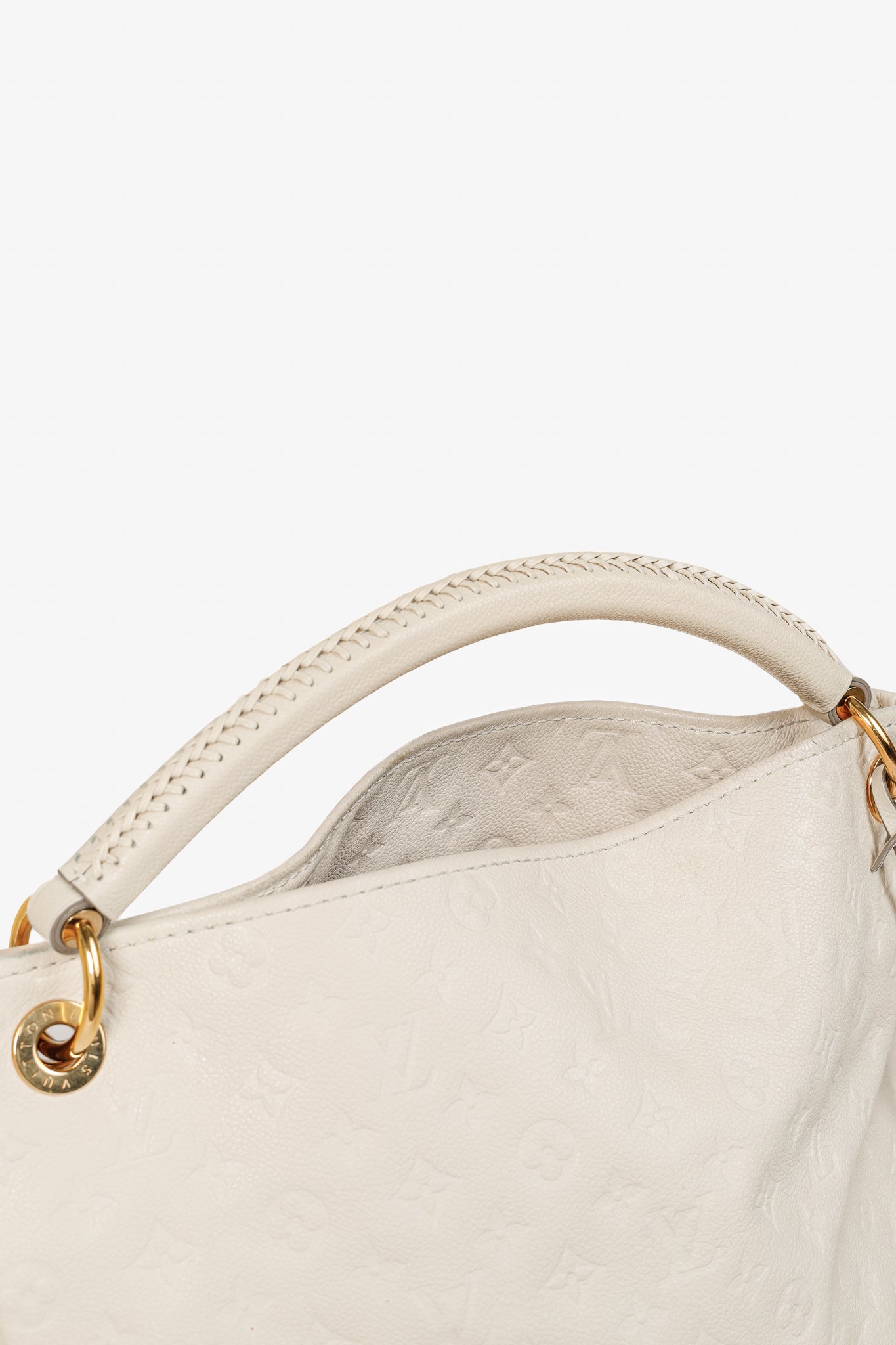 Louis Vuitton Artsy MM Creme Empreinte Leather Hobo Bag