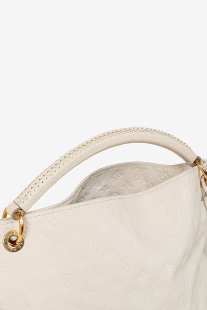 Louis Vuitton Artsy MM Creme Empreinte Leather Hobo Bag