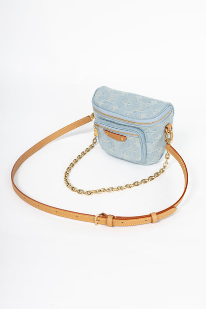 Louis Vuitton Sky Blue Monogram Denim Mini Bumbag