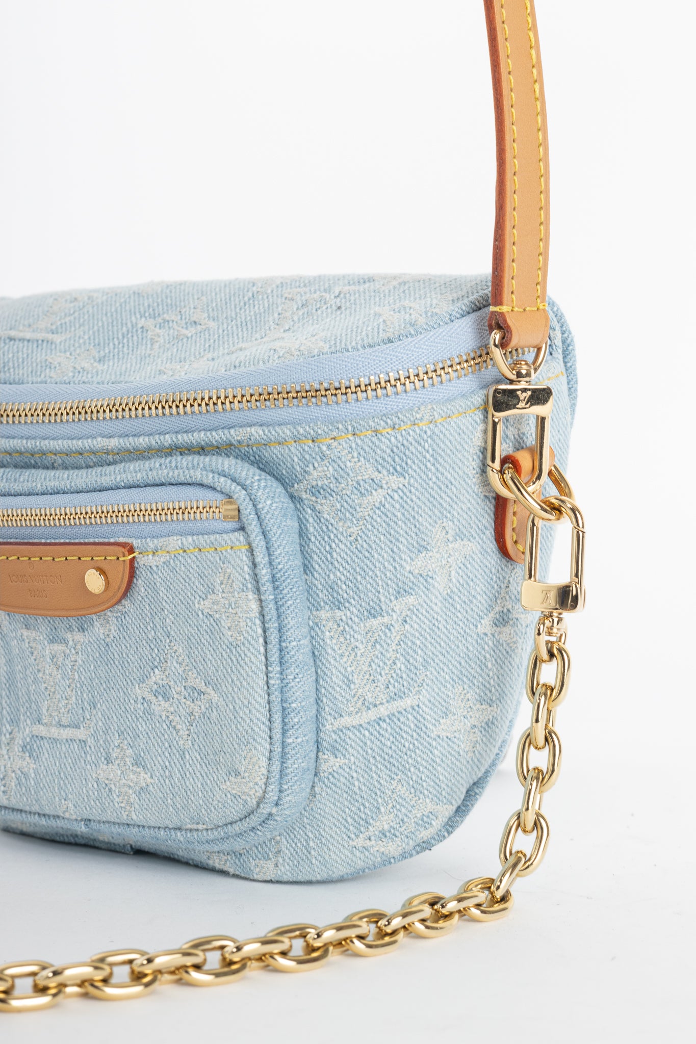 Louis Vuitton Sky Blue Monogram Denim Mini Bumbag