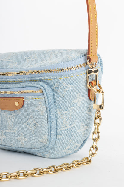 Louis Vuitton Sky Blue Monogram Denim Mini Bumbag