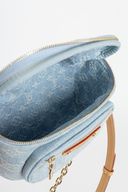 Louis Vuitton Sky Blue Monogram Denim Mini Bumbag