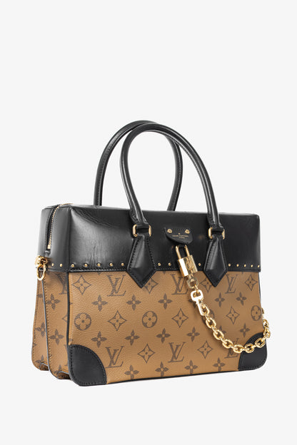Louis Vuitton City Malle MM Monogram Reverse & Calfskin Handbag