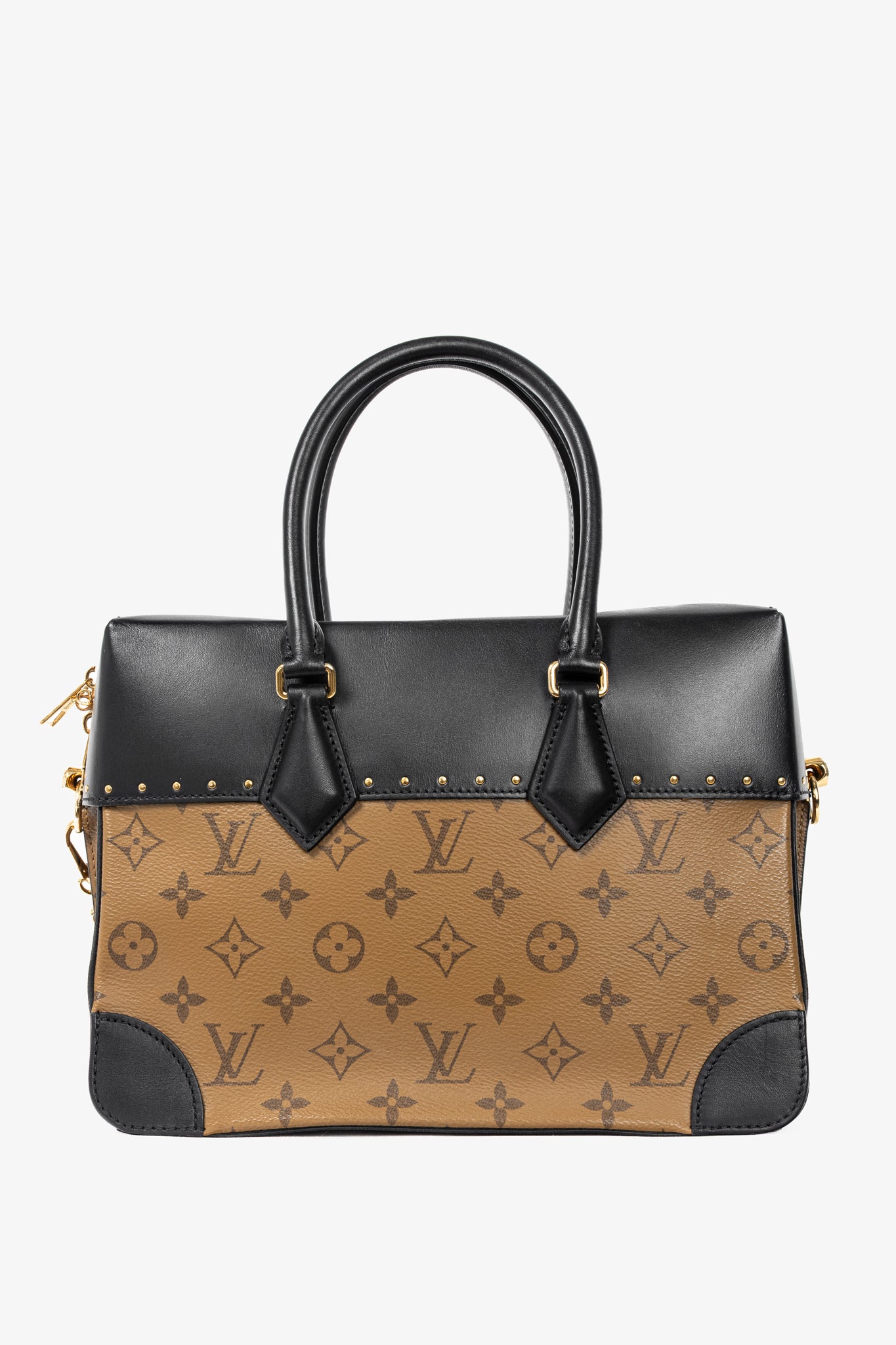 Louis Vuitton City Malle MM Monogram Reverse & Calfskin Handbag