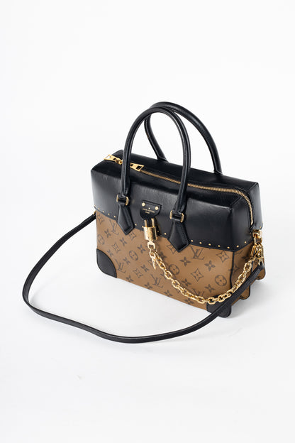 Louis Vuitton City Malle MM Monogram Reverse & Calfskin Handbag