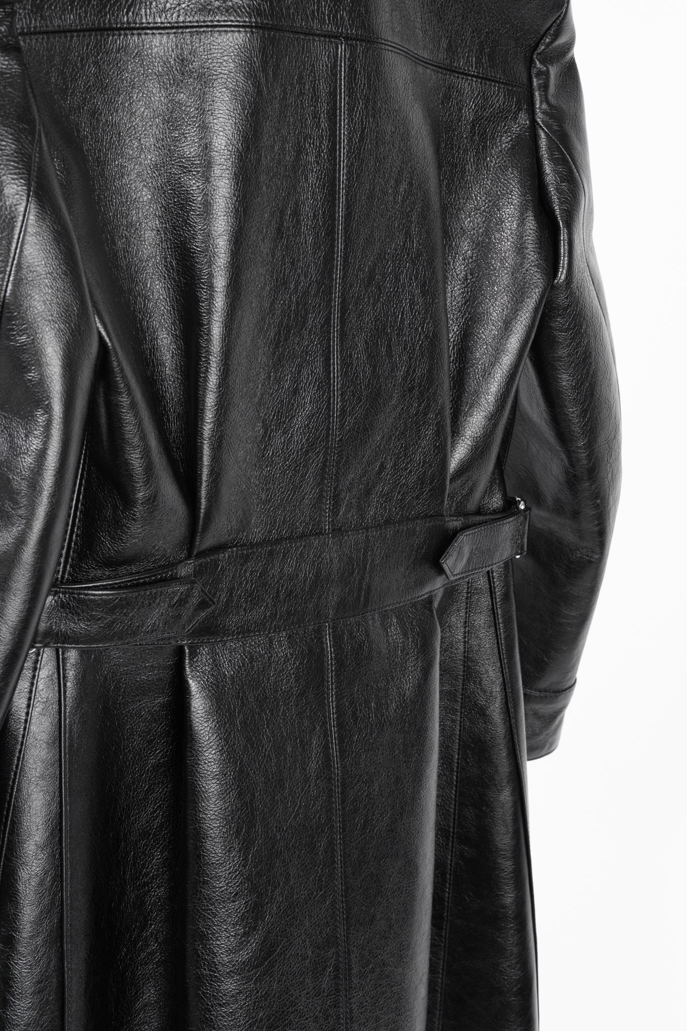 Louis Vuitton AW/14 Runway Black Calfskin Leather Snap Coat