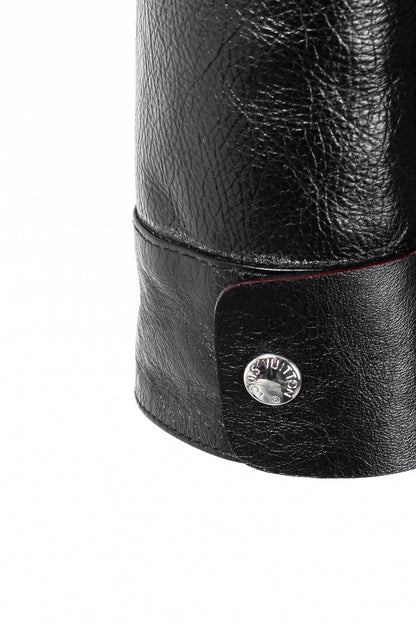 Louis Vuitton AW/14 Runway Black Calfskin Leather Snap Coat