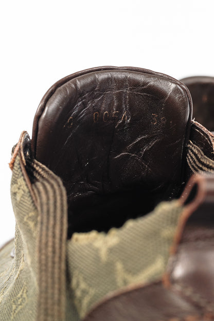 Louis Vuitton Khaki Mini Lin Monogram Canvas Sneakers