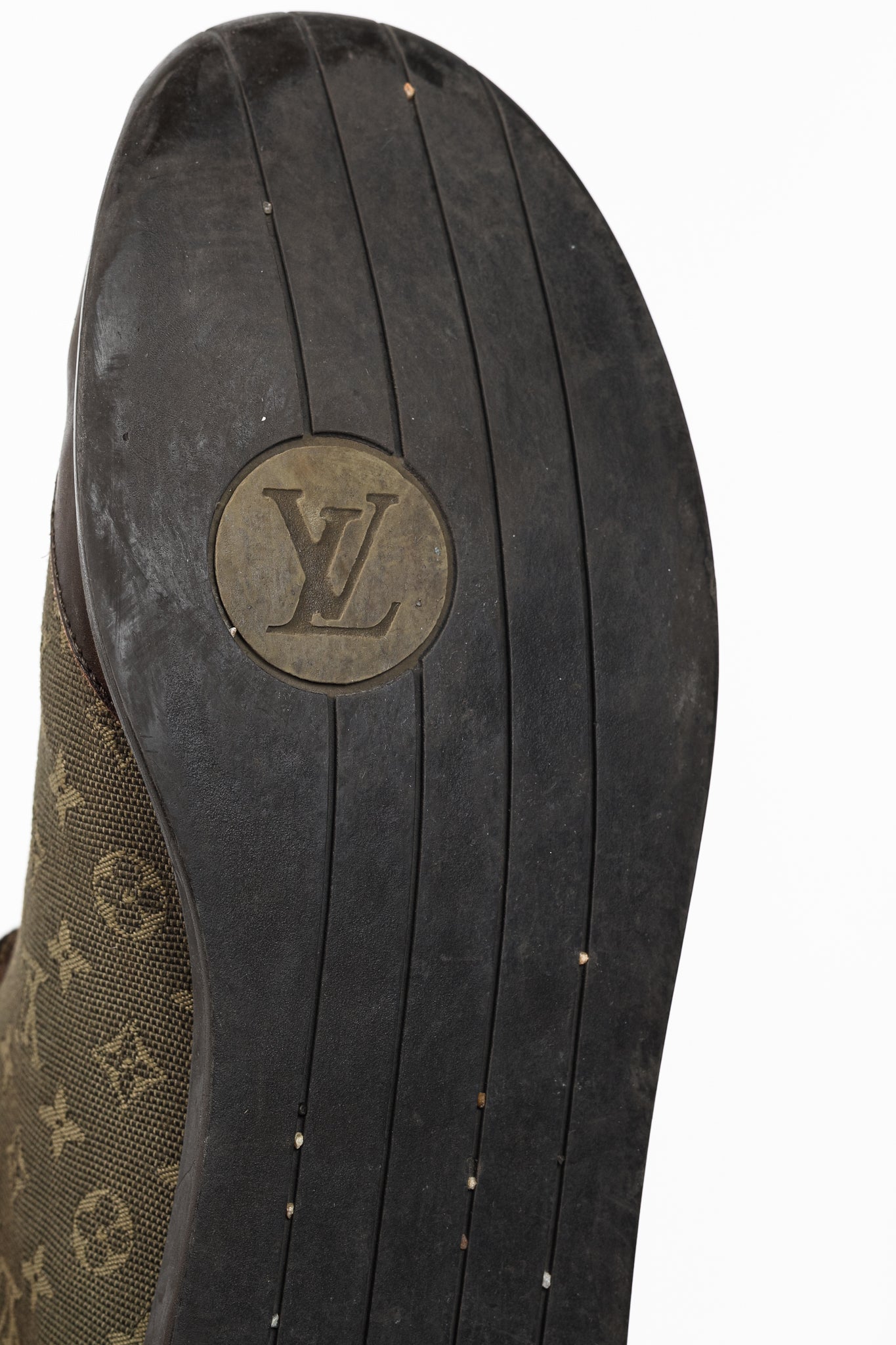 Louis Vuitton Khaki Mini Lin Monogram Canvas Sneakers
