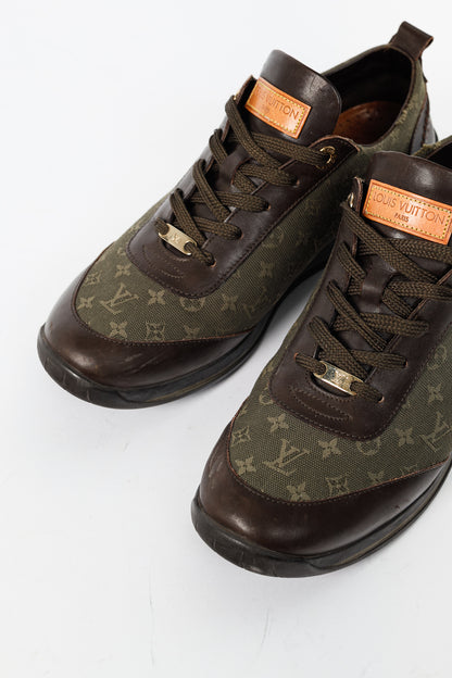 Louis Vuitton Khaki Mini Lin Monogram Canvas Sneakers