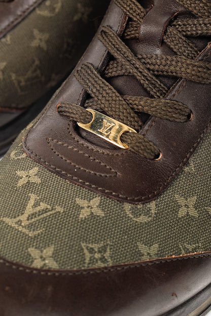 Louis Vuitton Khaki Mini Lin Monogram Canvas Sneakers