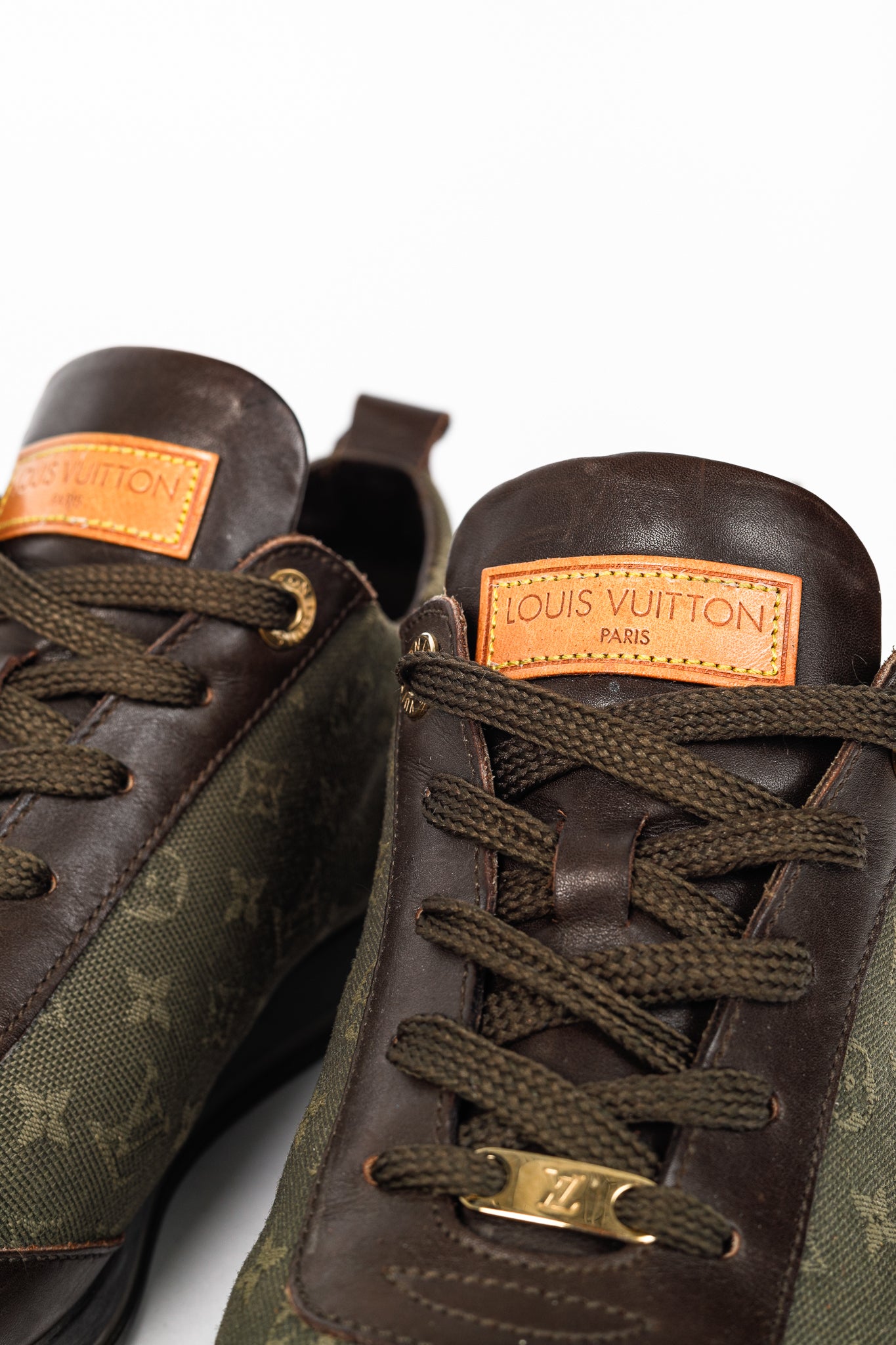 Louis Vuitton Khaki Mini Lin Monogram Canvas Sneakers