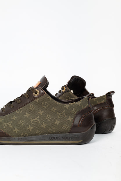 Louis Vuitton Khaki Mini Lin Monogram Canvas Sneakers