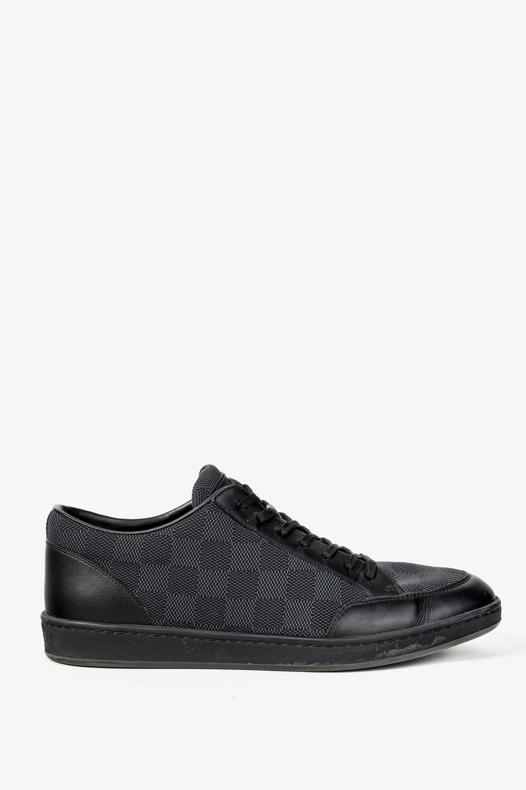 Louis Vuitton Offshore Graphite Damier Leather-Trim Sneakers