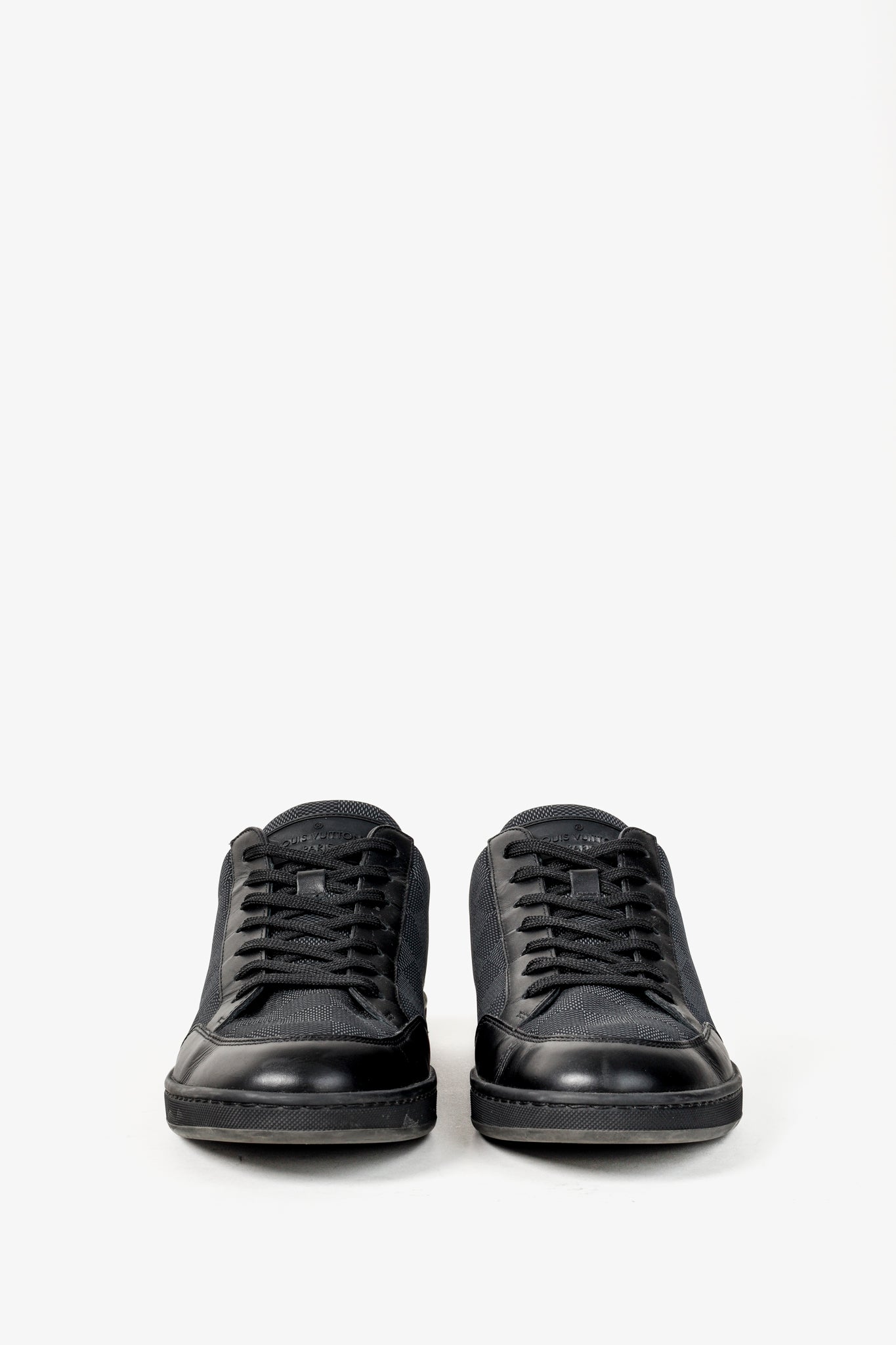 Louis Vuitton Offshore Graphite Damier Leather-Trim Sneakers