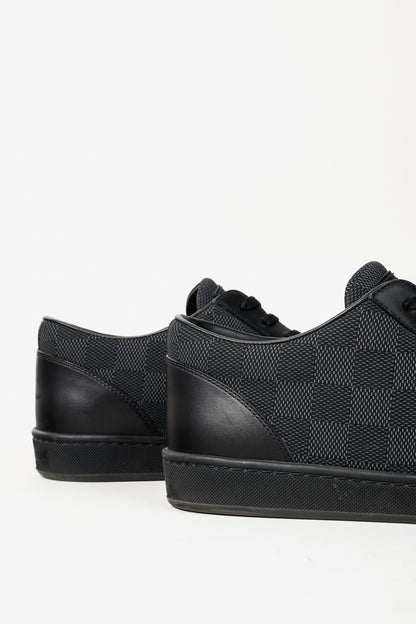 Louis Vuitton Offshore Graphite Damier Leather-Trim Sneakers