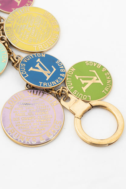 Louis Vuitton Globe Charm Chains Multicolore Gold-Tone Key Ring