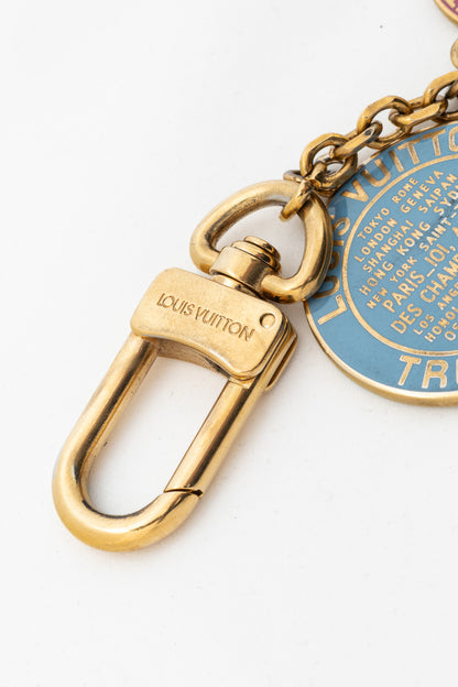 Louis Vuitton Globe Charm Chains Multicolore Gold-Tone Key Ring