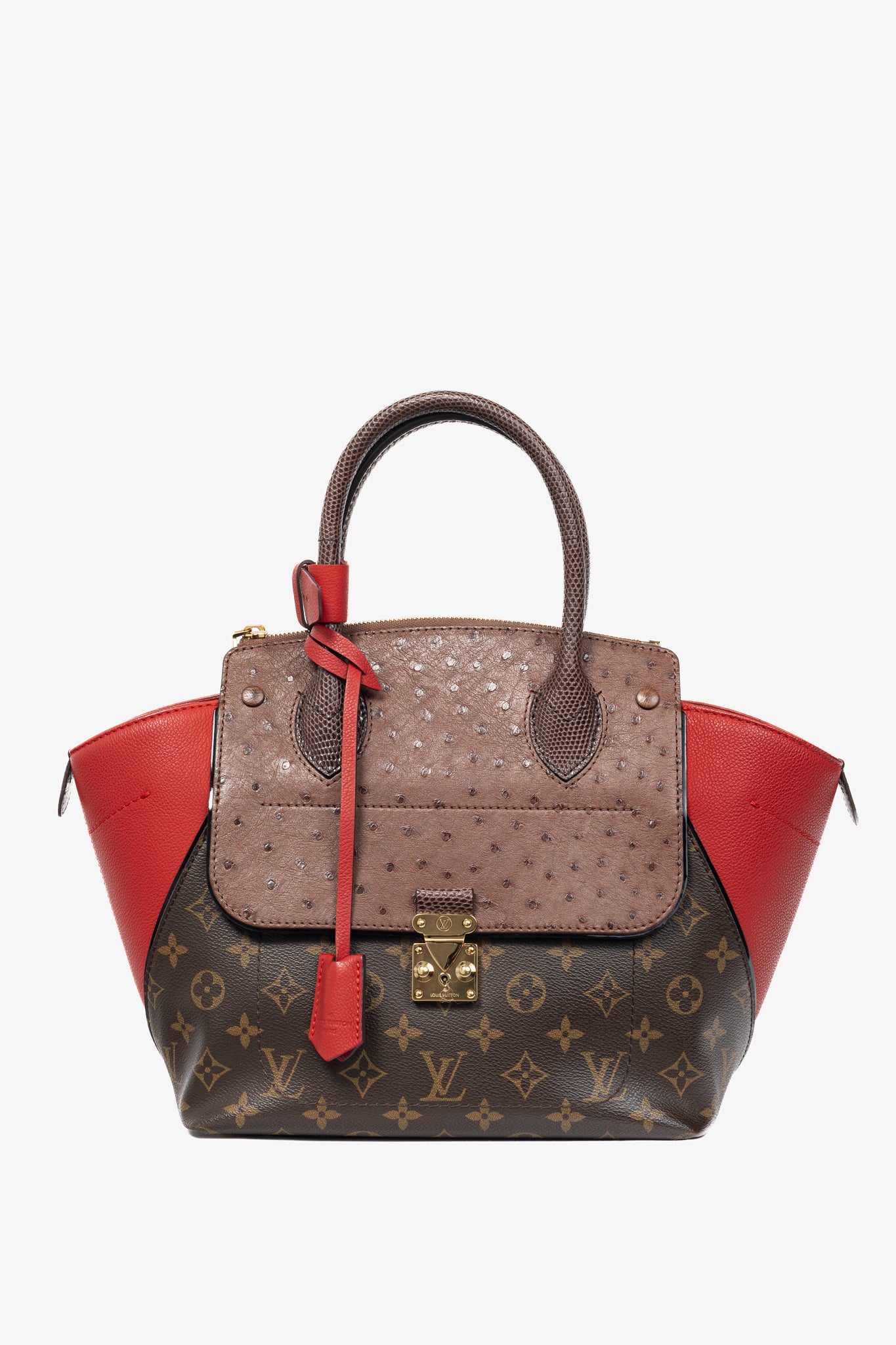 Louis Vuitton Majestueux PM Rouge Monogram Exotique Tote