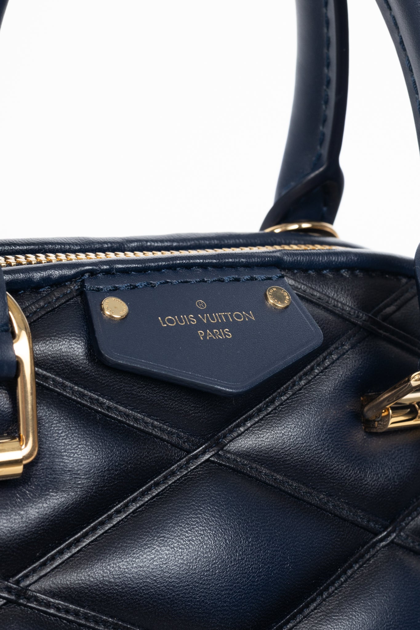 Louis Vuitton Alma BB Navy Blue Malletage Leather Tote