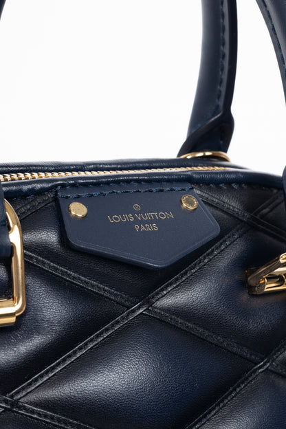 Louis Vuitton Alma BB Navy Blue Malletage Leather Tote