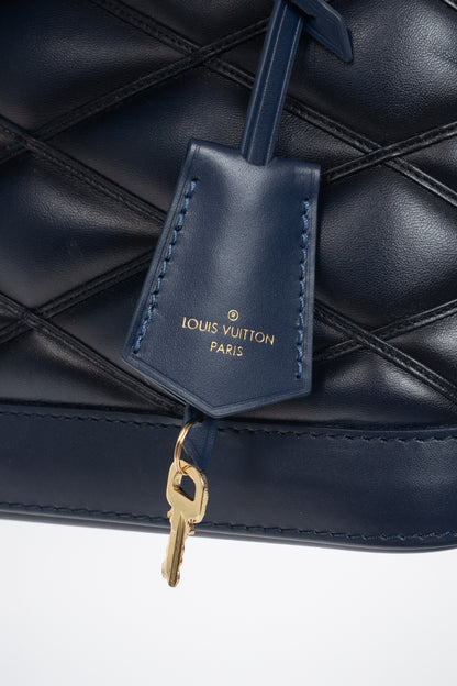 Louis Vuitton Alma BB Navy Blue Malletage Leather Tote