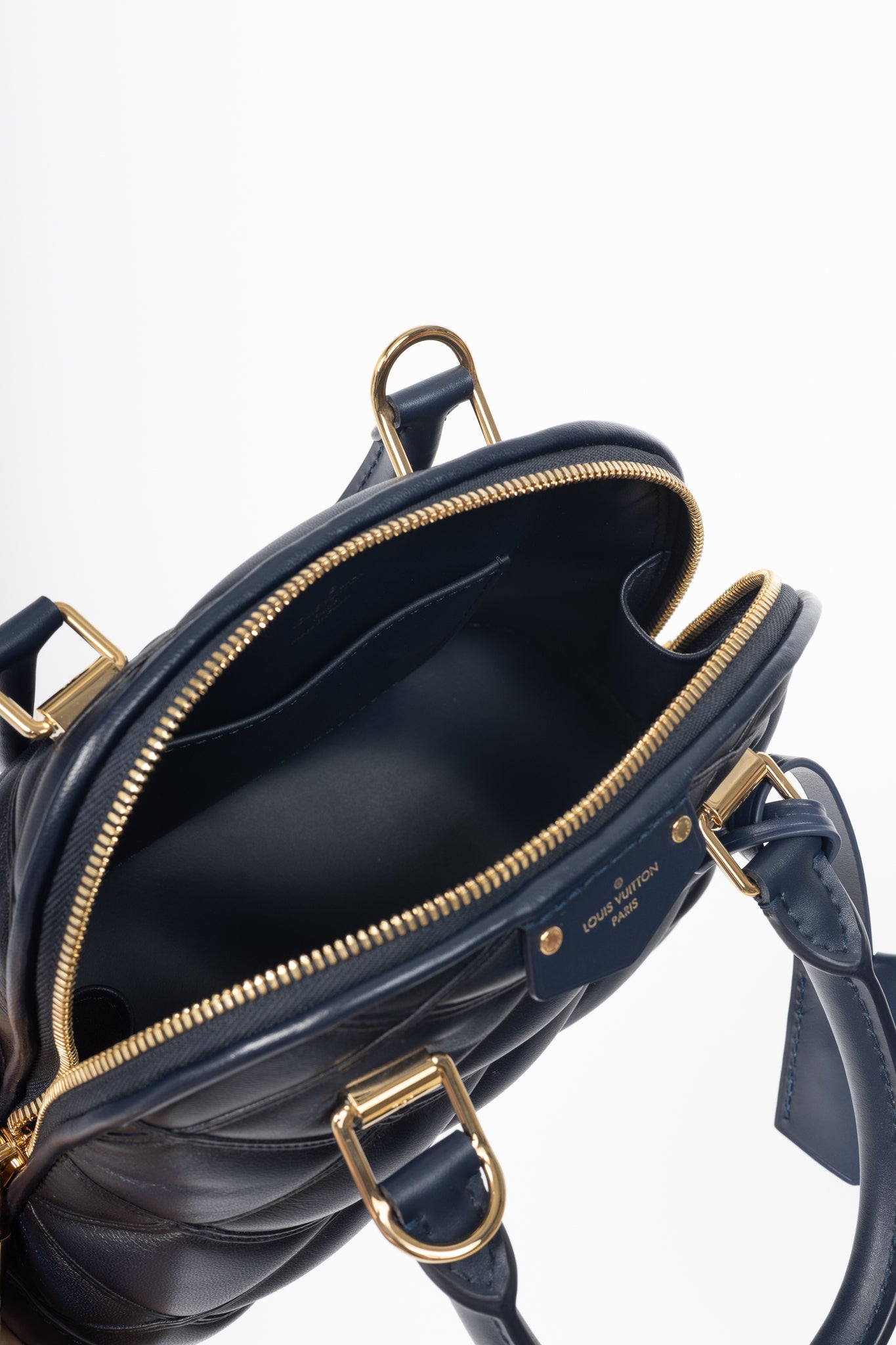 Louis Vuitton Alma BB Navy Blue Malletage Leather Tote