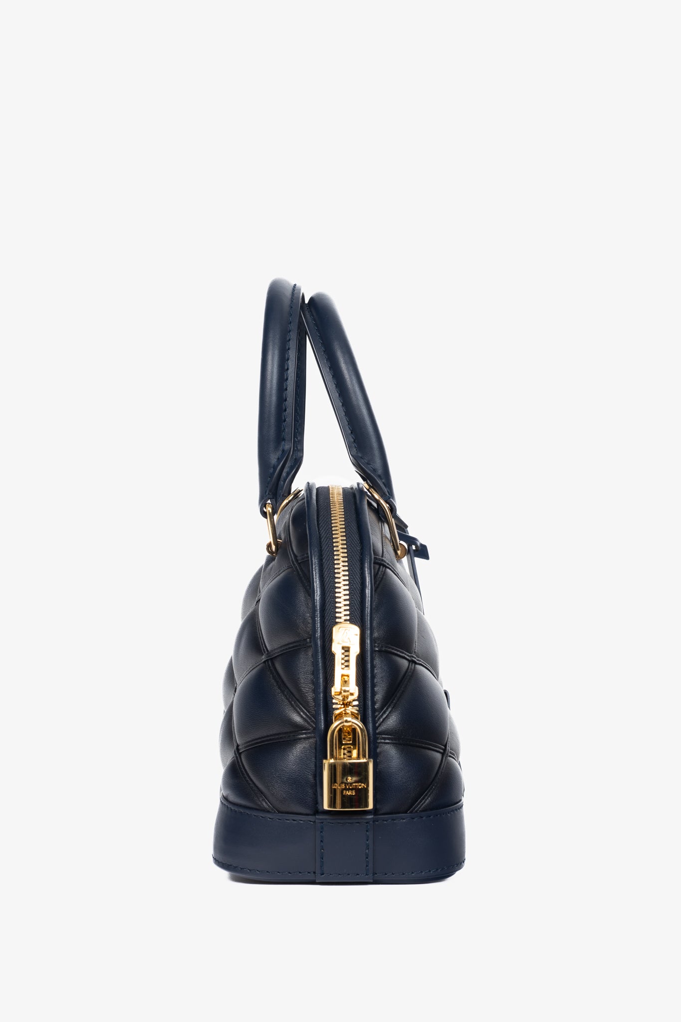Louis Vuitton Alma BB Navy Blue Malletage Leather Tote