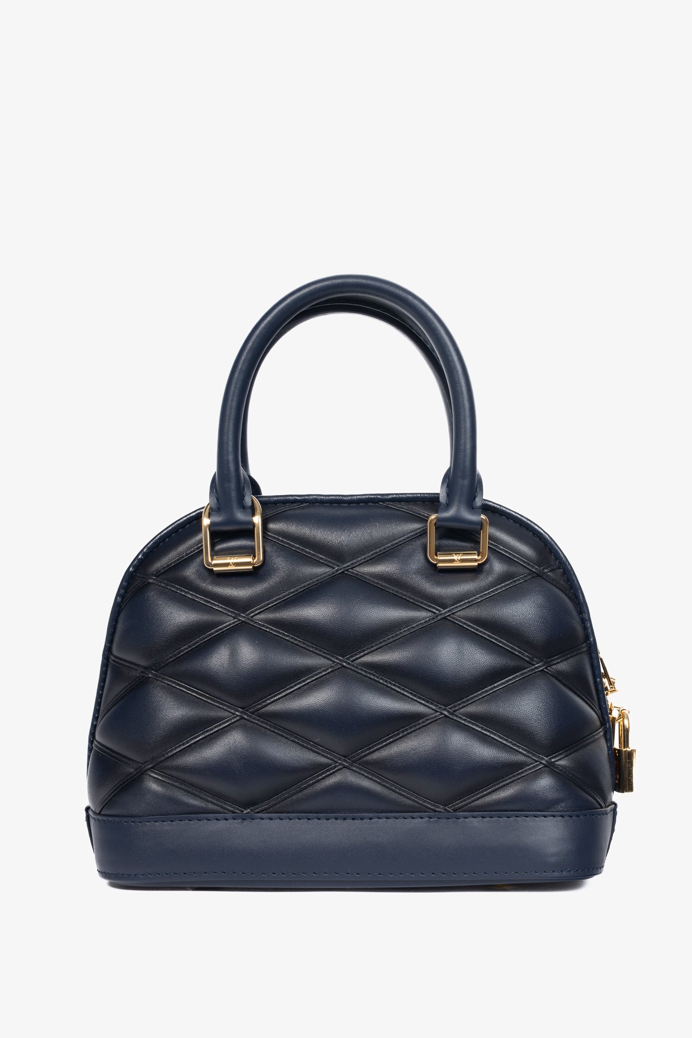 Louis Vuitton Alma BB Navy Blue Malletage Leather Tote