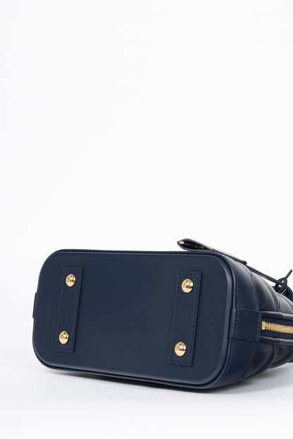 Louis Vuitton Alma BB Navy Blue Malletage Leather Tote