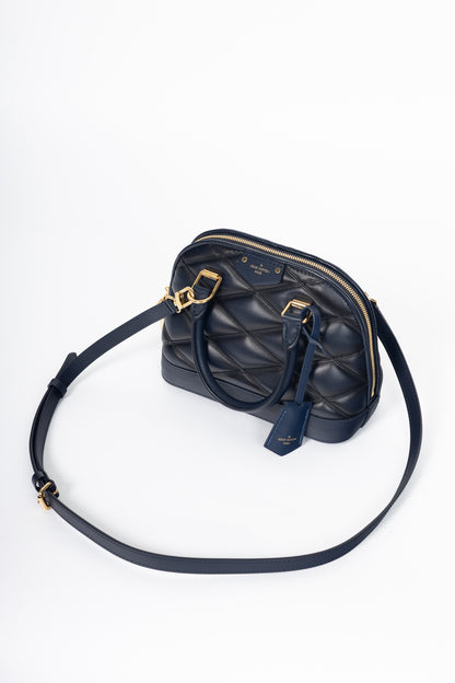Louis Vuitton Alma BB Navy Blue Malletage Leather Tote