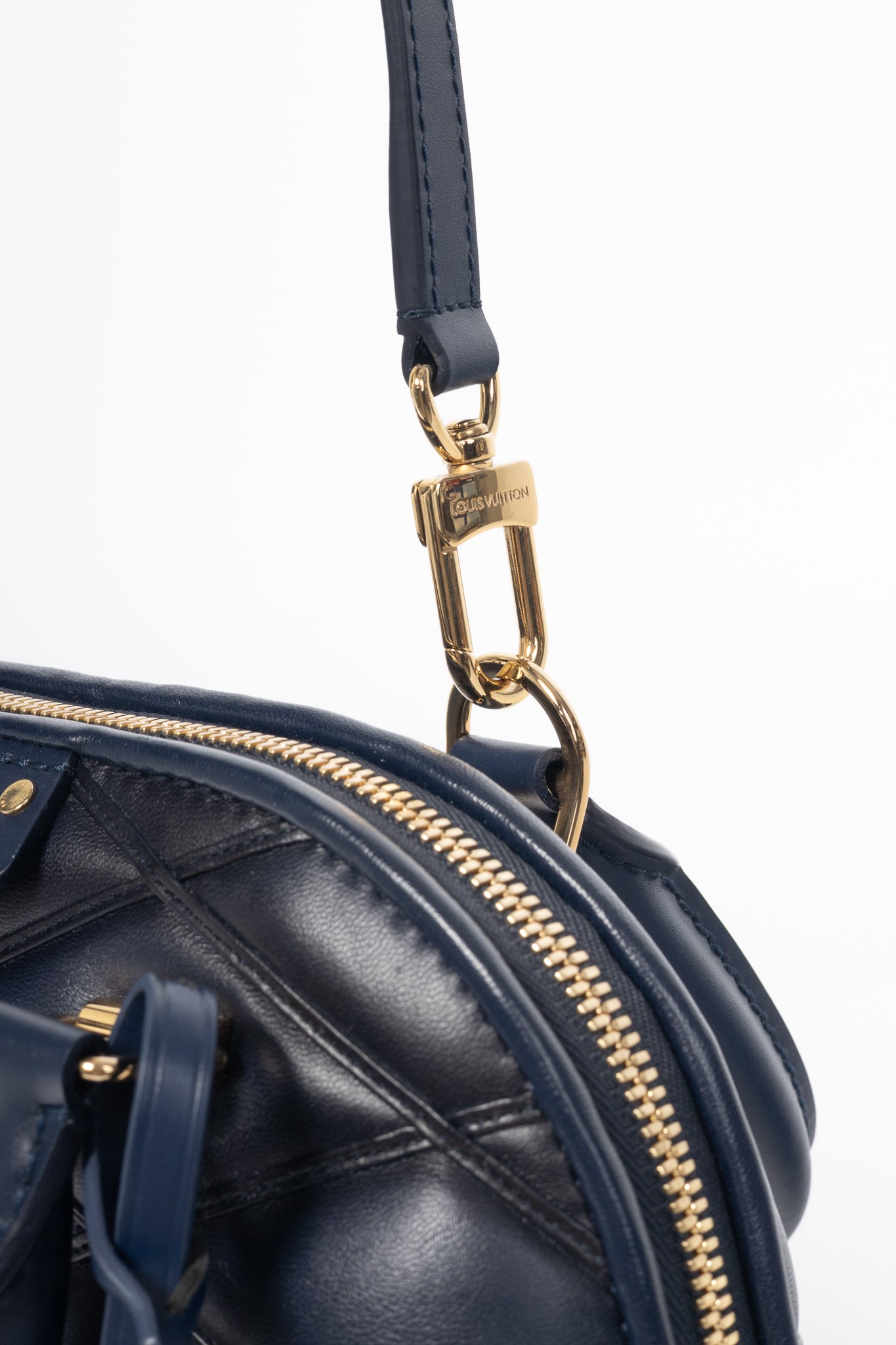Louis Vuitton Alma BB Navy Blue Malletage Leather Tote