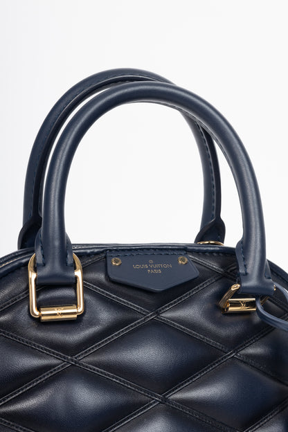 Louis Vuitton Alma BB Navy Blue Malletage Leather Tote