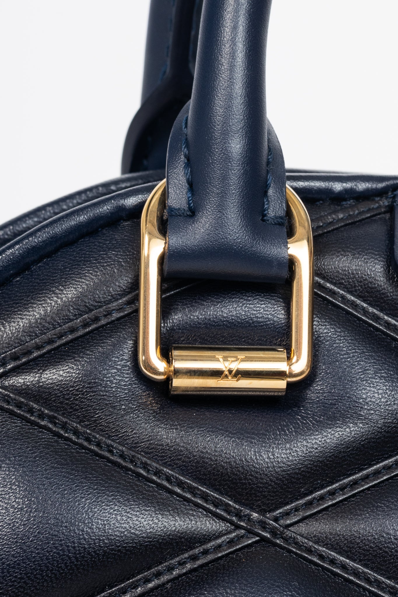 Louis Vuitton Alma BB Navy Blue Malletage Leather Tote