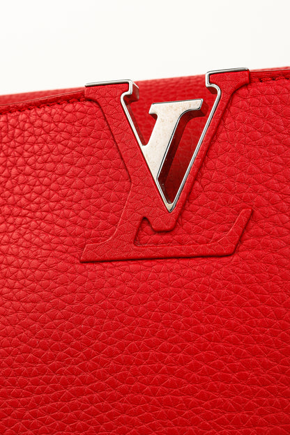 Louis Vuitton Capucines MM Rubis Taurillon Leather Satchel