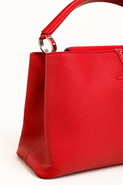 Louis Vuitton Capucines MM Rubis Taurillon Leather Satchel