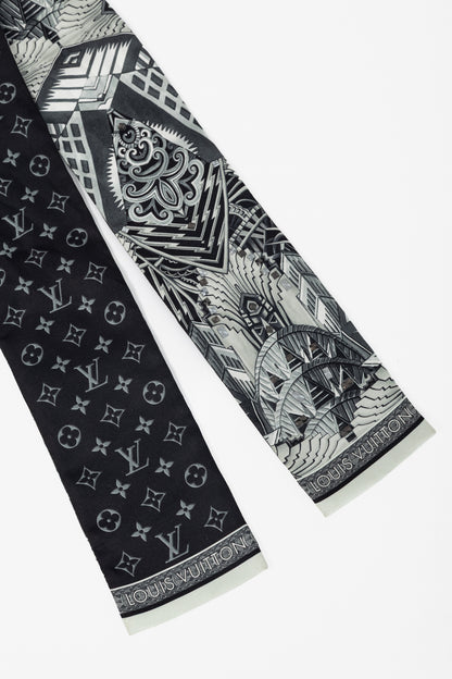 Louis Vuitton LV Buildings Black Art Deco & Monogram Studded Bandeau