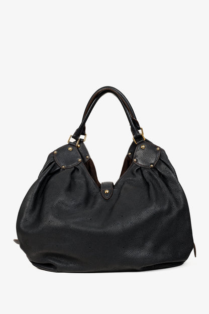 Louis Vuitton Mahina L Black Perforated Monogram Leather Hobo