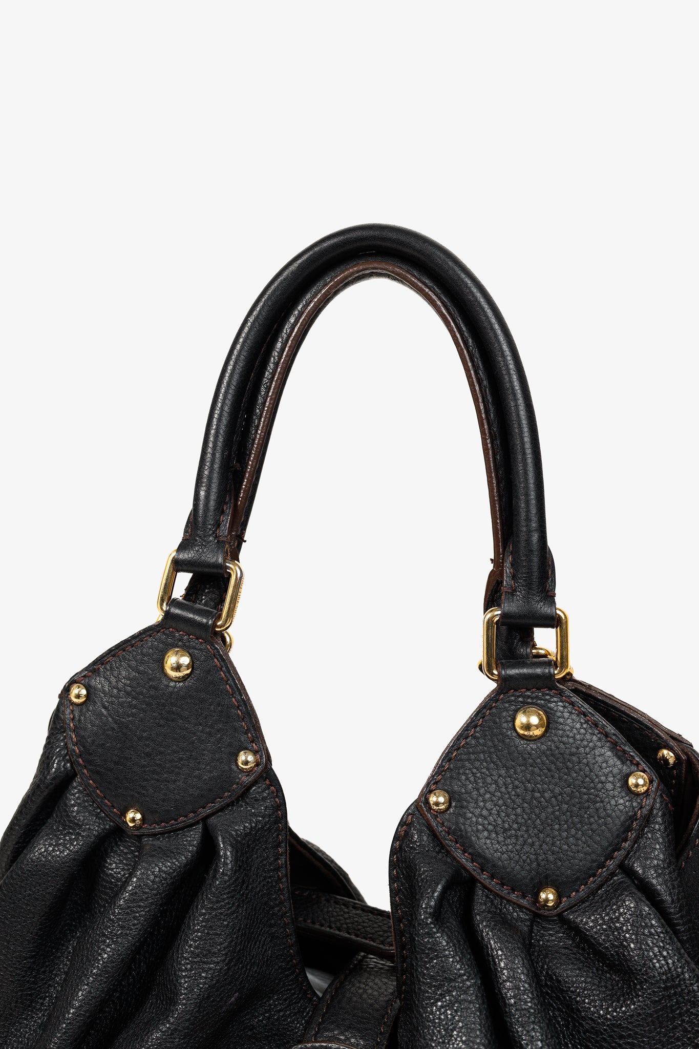 Louis Vuitton Mahina L Black Perforated Monogram Leather Hobo