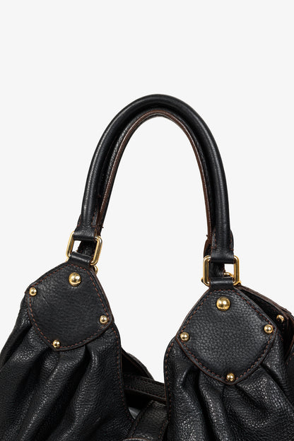 Louis Vuitton Mahina L Black Perforated Monogram Leather Hobo