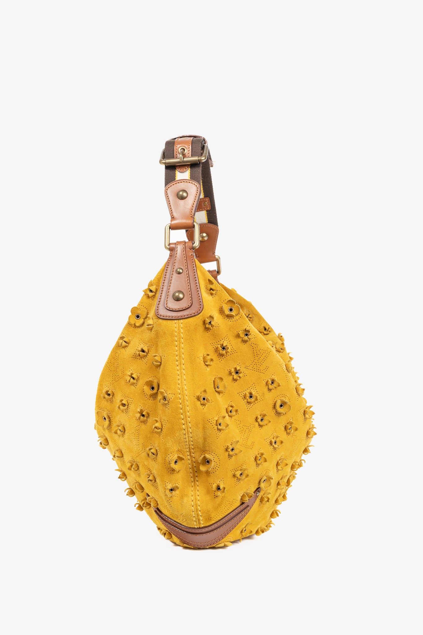Louis Vuitton Onatah Fleurs GM Mais Suede Hobo Bag
