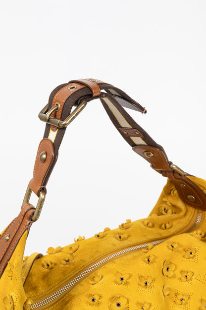 Louis Vuitton Onatah Fleurs GM Mais Suede Hobo Bag