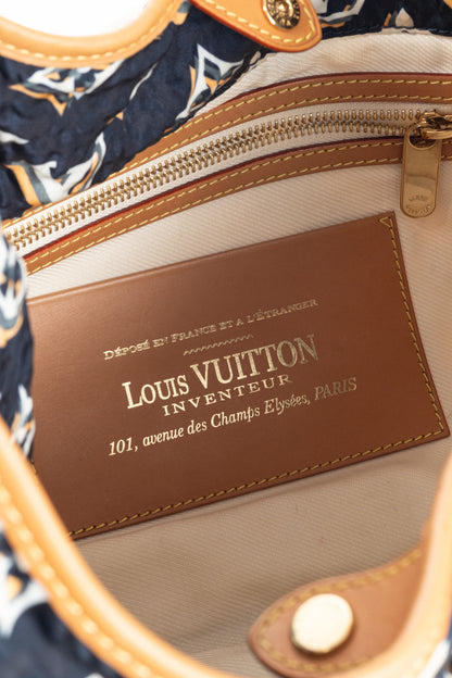 Louis Vuitton Cruise 2010 Bulles MM Navy Nylon Monogram Rope-Tassel Hobo Bag